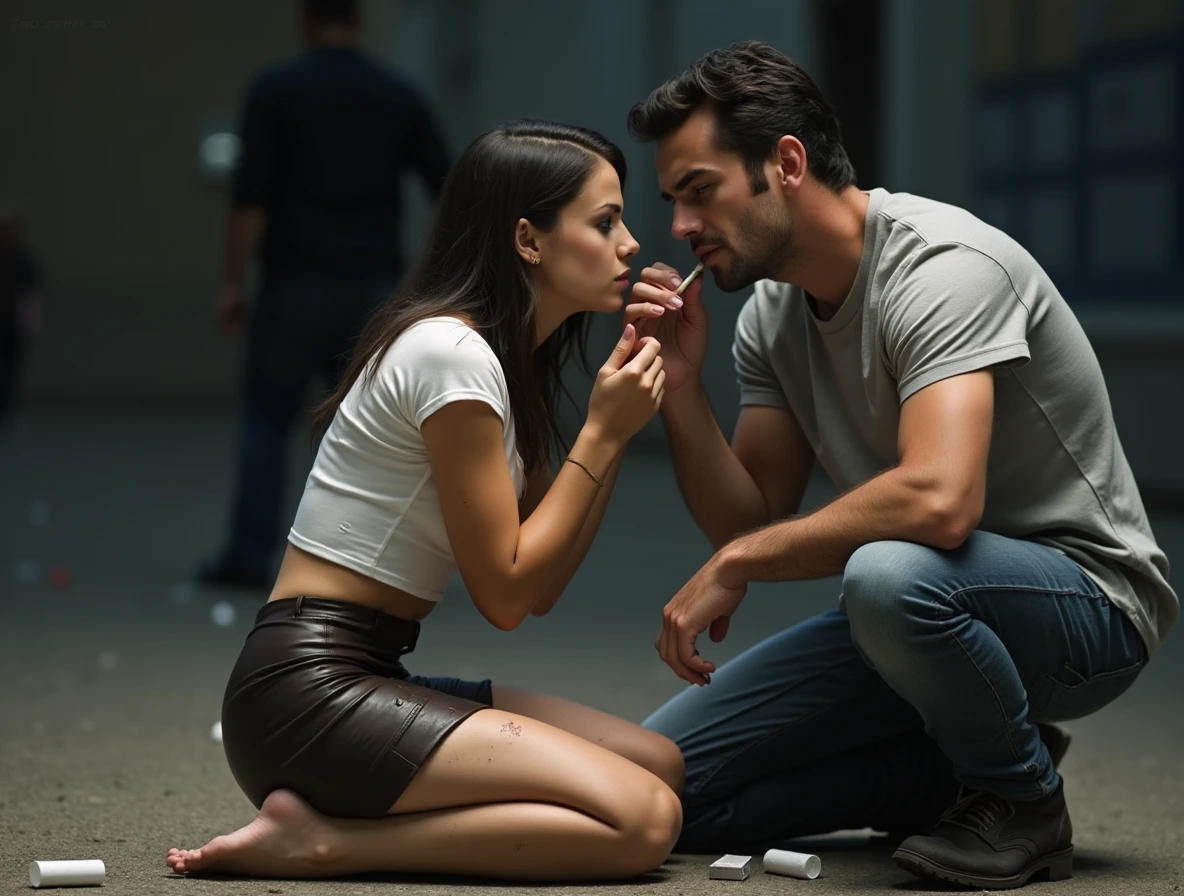 Suceuse souillée sur un spot de drague